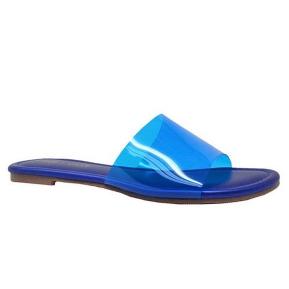 ‼️PRICE IS FIRM‼️Blue Jelly open toe slidessandals - Picture 3 of 3